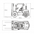 Чертеж Вилочный погрузчик Aurora Forklift FD35T-DNGA7, 3,5т, дизельный