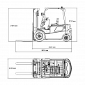 Чертеж Электропогрузчик Aurora Forklift FB25-YNLZ2, 2.5т, Li-ion